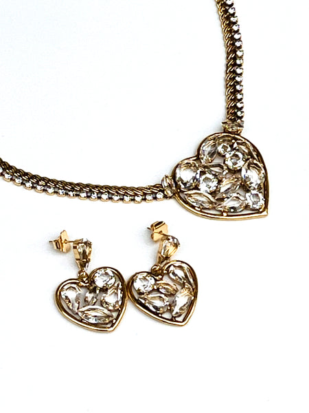 Collana e orecchino cuore