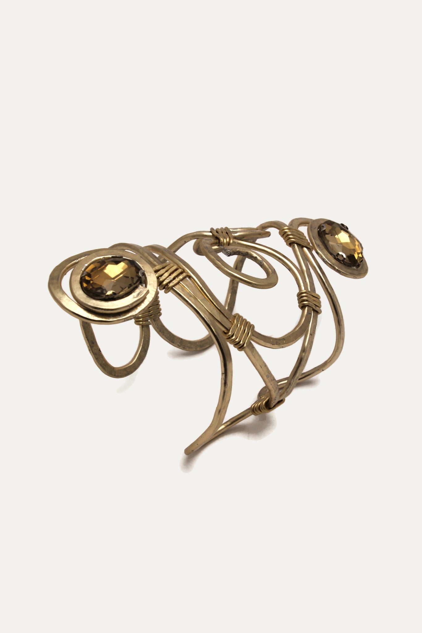 QUARTIERI Bracciale Klimt, alluminio dorato e cristalli, regolabile