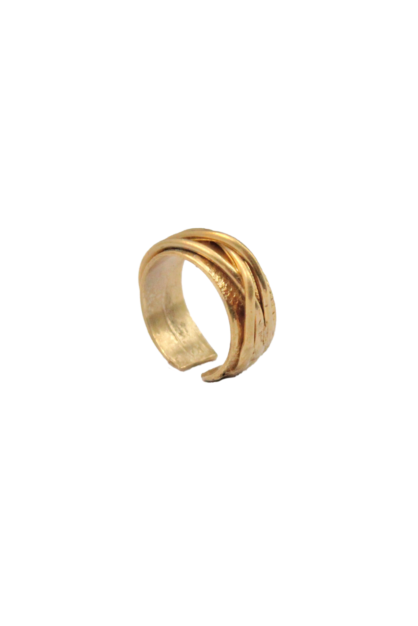 QUARTIERI Essentials Anello Unisex, bronzo giallo, regolabile