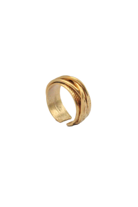 QUARTIERI Essentials Anello Unisex, bronzo giallo, regolabile