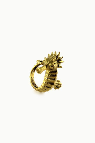 QUARTIERI Vintage Anello ottone drago