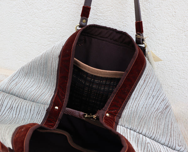 Borsa semiluna in velluto