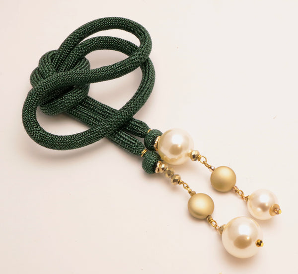 Collana Sciarpa lunga cordone e perle