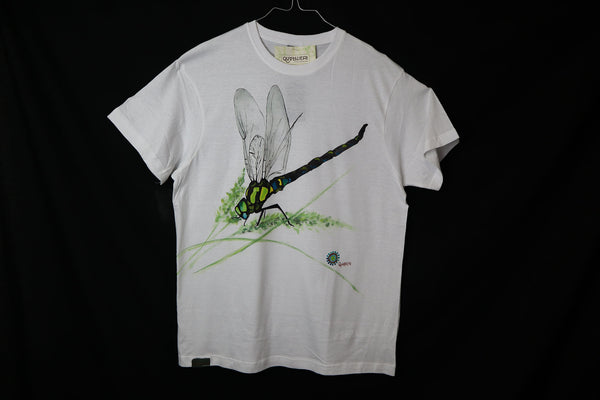 QUARTIERI T-Shirt Animals Bianca con Libellula