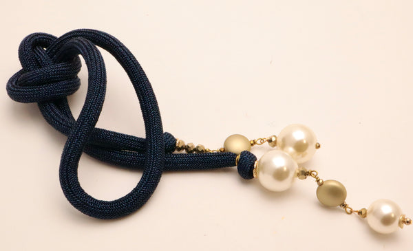 Collana Sciarpa lunga cordone e perle