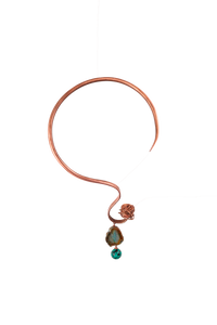 Collana rigida in rame con quarzo