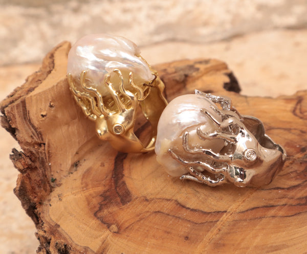 Anello con perla barocca
