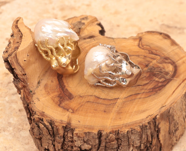 Anello con perla barocca