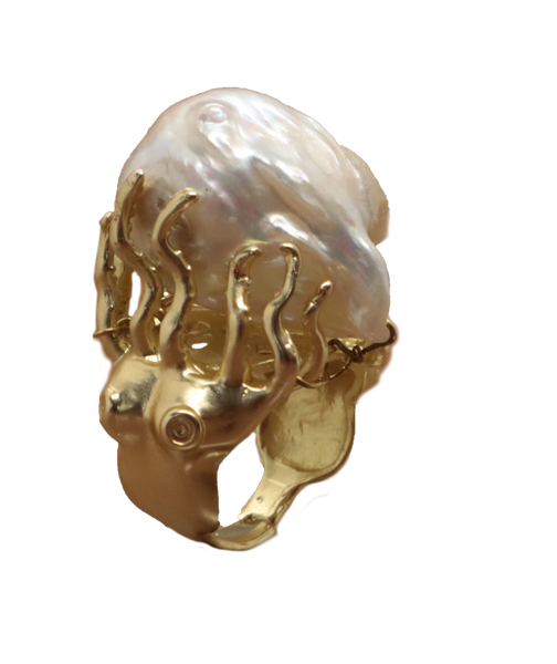 Anello con perla barocca