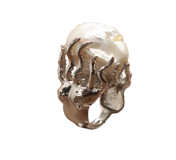 Anello con perla barocca