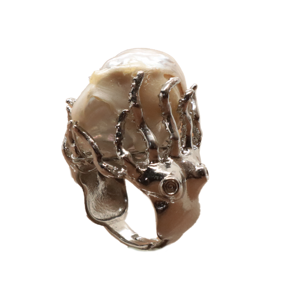 Anello con perla barocca