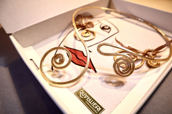 Collana Klimt, basso collo in alluminio, modellabile