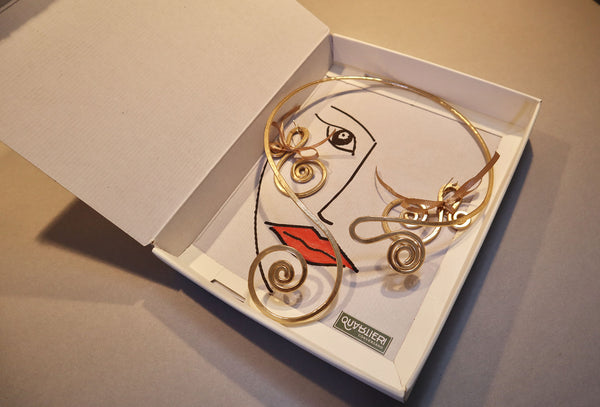 Collana Klimt, basso collo in alluminio, modellabile