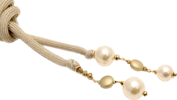 Collana Sciarpa lunga cordone e perle