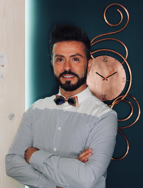 QUARTIERI Bow tie Papillon in rame con stoffe personalizzabili intercambiabili