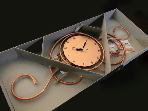 QUARTIERI Orologio a muro in rame chiave di violino