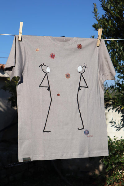 QUARTIERI T-shirt T-SPILLO Covid Grigia