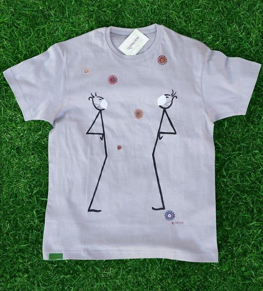 QUARTIERI T-shirt T-SPILLO Covid Grigia