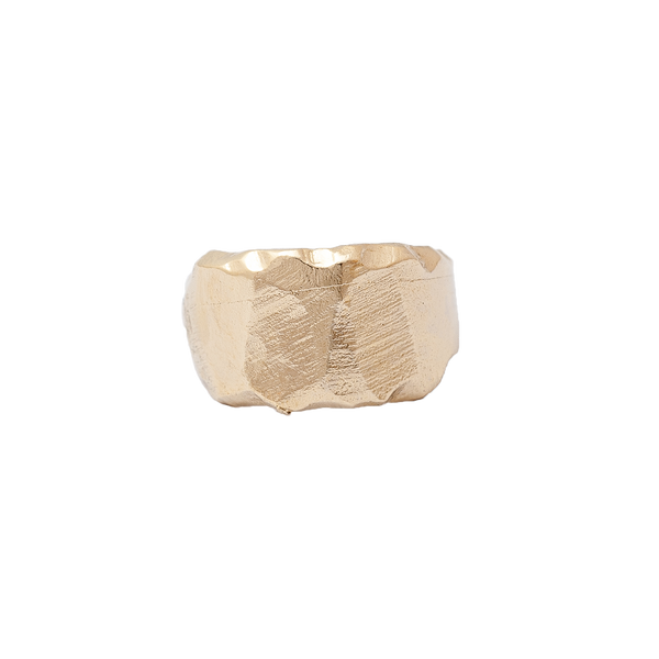 Anello sfaccettato in bronzo e argento