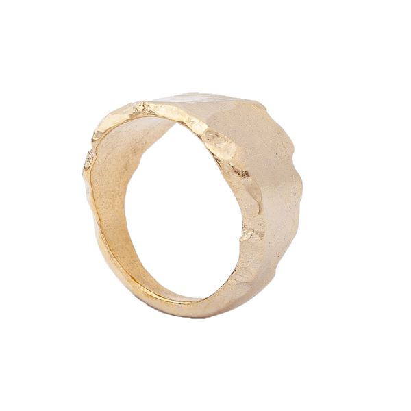 Anello sfaccettato in bronzo e argento