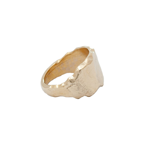 Anello sfaccettato in bronzo e argento
